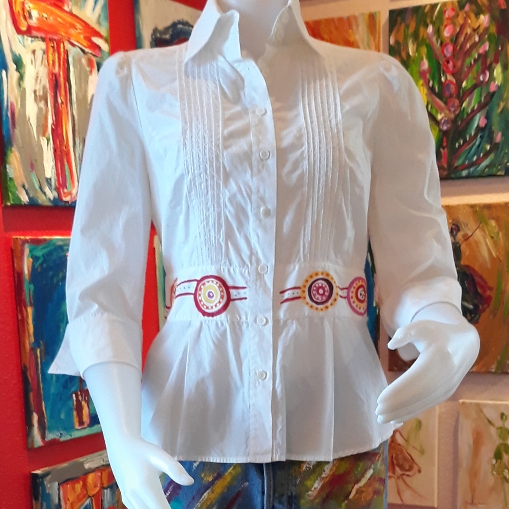 Diane von Furstenberg hand painted blouse